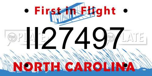 II27497 North Carolina License Plate