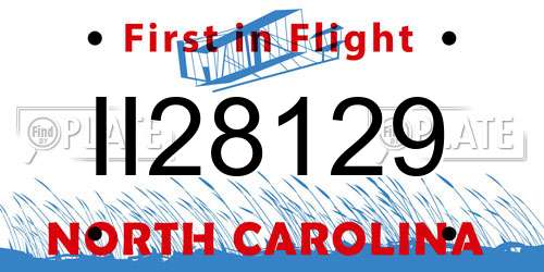 II28129 North Carolina License Plate