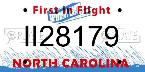II28179 North Carolina License Plate