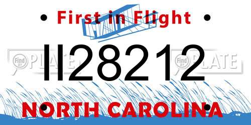 II28212 North Carolina License Plate