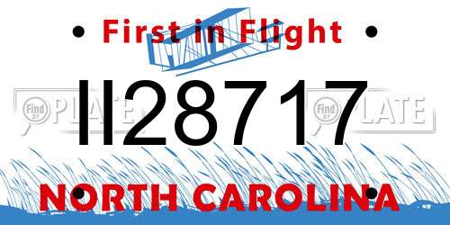 II28717 North Carolina License Plate