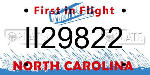 II29822 North Carolina License Plate