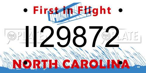 II29872 North Carolina License Plate