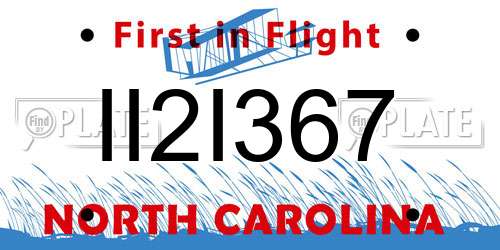 II2I367 North Carolina License Plate