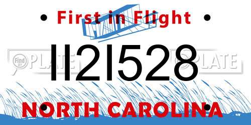 II2I528 North Carolina License Plate