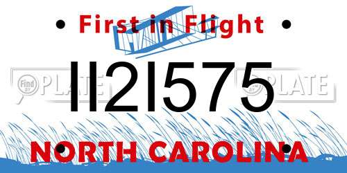 II2I575 North Carolina License Plate