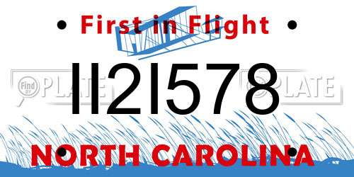 II2I578 North Carolina License Plate