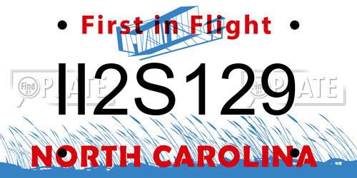 II2S129 North Carolina License Plate
