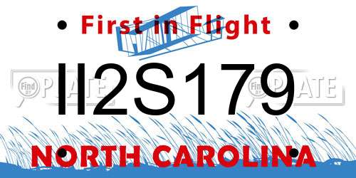 II2S179 North Carolina License Plate