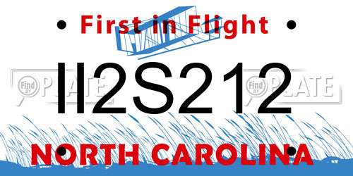 II2S212 North Carolina License Plate