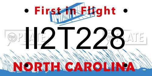 II2T228 North Carolina License Plate