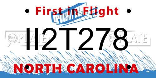 II2T278 North Carolina License Plate