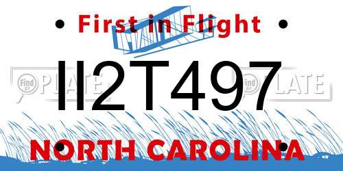 II2T497 North Carolina License Plate
