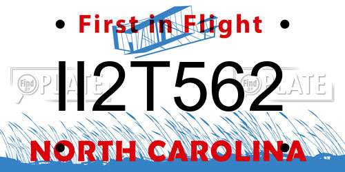 II2T562 North Carolina License Plate