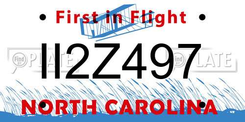 II2Z497 North Carolina License Plate