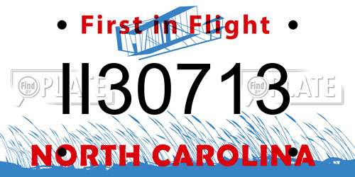 II30713 North Carolina License Plate