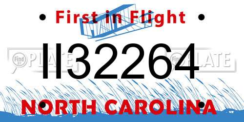 II32264 North Carolina License Plate