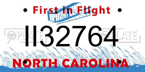 II32764 North Carolina License Plate