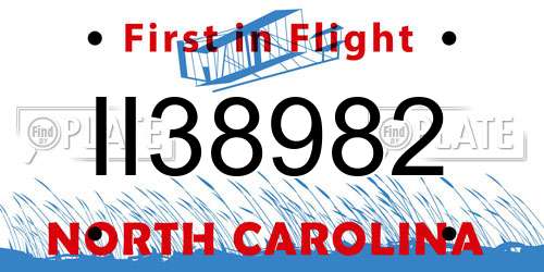 II38982 North Carolina License Plate