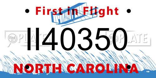 II40350 North Carolina License Plate