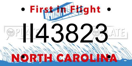 II43823 North Carolina License Plate