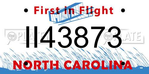 II43873 North Carolina License Plate