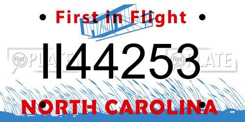 II44253 North Carolina License Plate