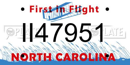 II47951 North Carolina License Plate
