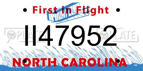 II47952 North Carolina License Plate