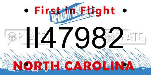 II47982 North Carolina License Plate