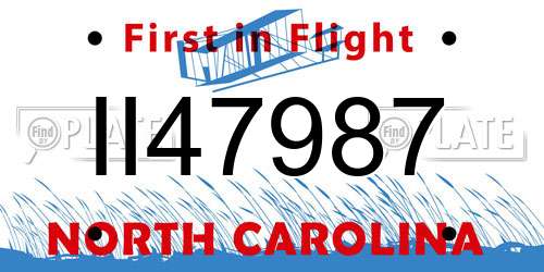II47987 North Carolina License Plate