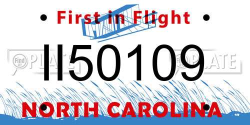 II50109 North Carolina License Plate