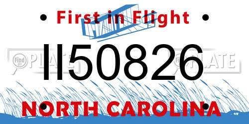 II50826 North Carolina License Plate