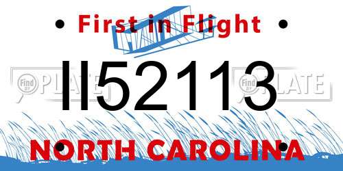 II52113 North Carolina License Plate