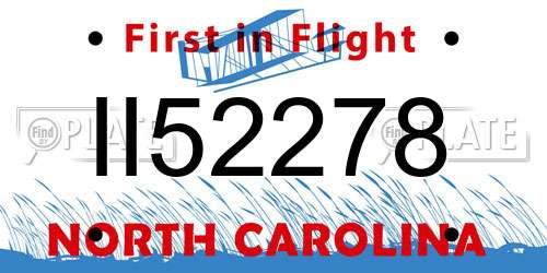 II52278 North Carolina License Plate