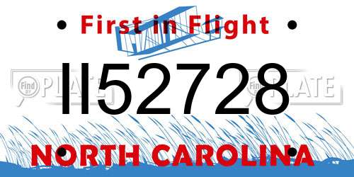 II52728 North Carolina License Plate