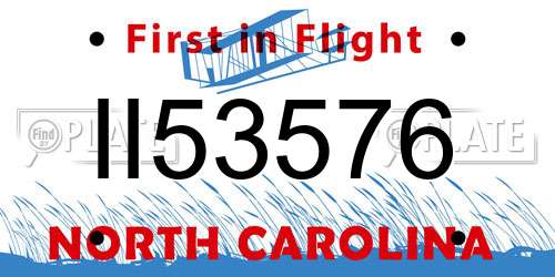 II53576 North Carolina License Plate