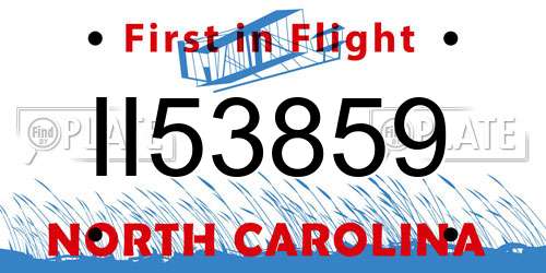 II53859 North Carolina License Plate