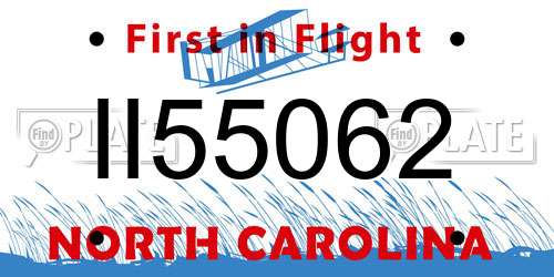 II55062 North Carolina License Plate
