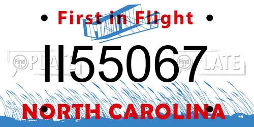 II55067 North Carolina License Plate