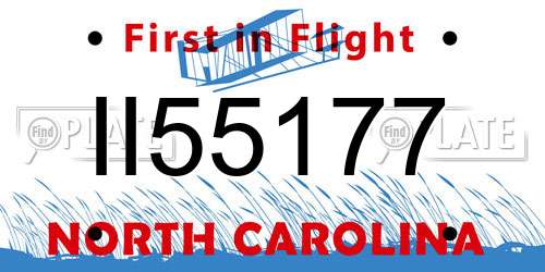 II55177 North Carolina License Plate