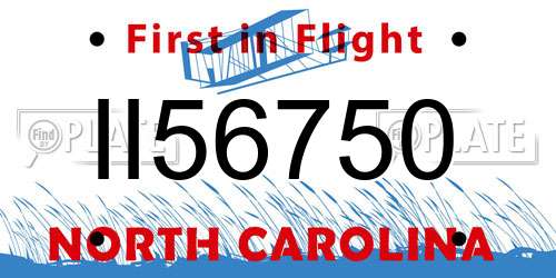 II56750 North Carolina License Plate