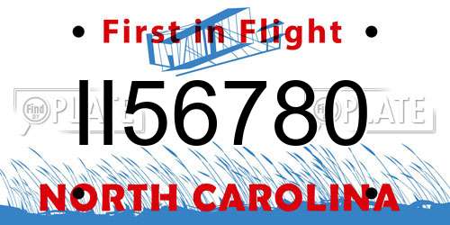 II56780 North Carolina License Plate