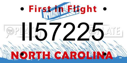 II57225 North Carolina License Plate