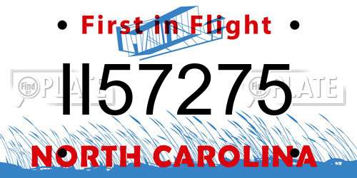 II57275 North Carolina License Plate