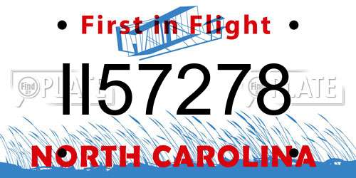 II57278 North Carolina License Plate