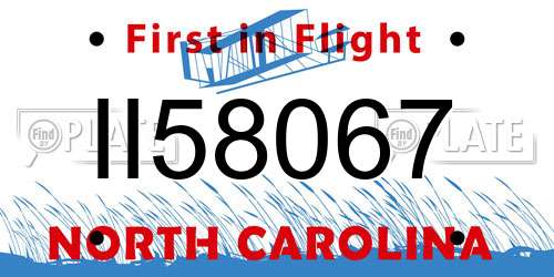 II58067 North Carolina License Plate