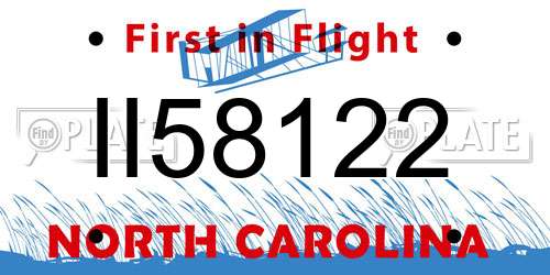 II58122 North Carolina License Plate