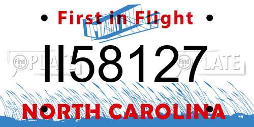 II58127 North Carolina License Plate