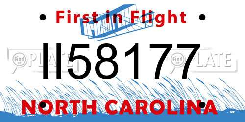 II58177 North Carolina License Plate